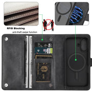 For iPhone 16 ViLi GVS Series MagSafe Magnetic RFID Leather Phone Case(Black)