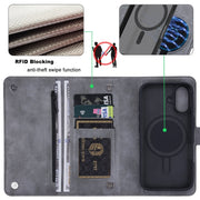 For iPhone 16 ViLi GVS Series MagSafe Magnetic RFID Leather Phone Case(Grey)