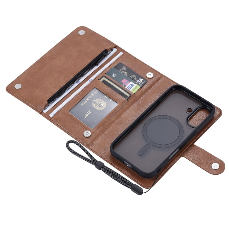 For iPhone 16 ViLi GVS Series MagSafe Magnetic RFID Leather Phone Case(Brown) - iPhone 16 Cases by ViLi | Online Shopping South Africa | PMC TechLife | Buy Now Pay Later Mobicred