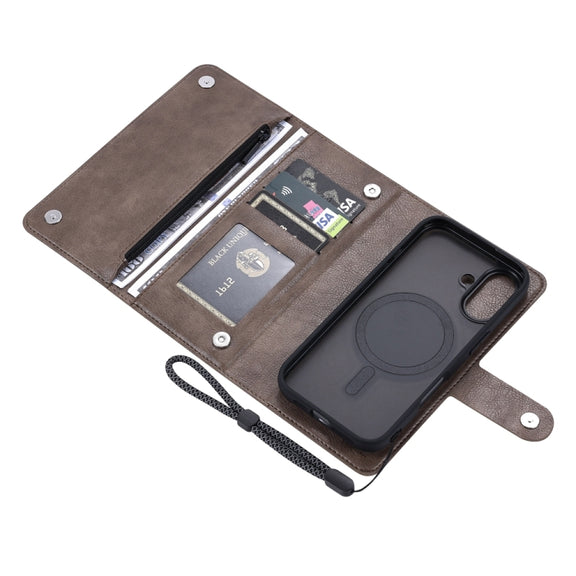 For iPhone 16 Plus ViLi GVS Series MagSafe Magnetic RFID Leather Phone Case(Coffee)