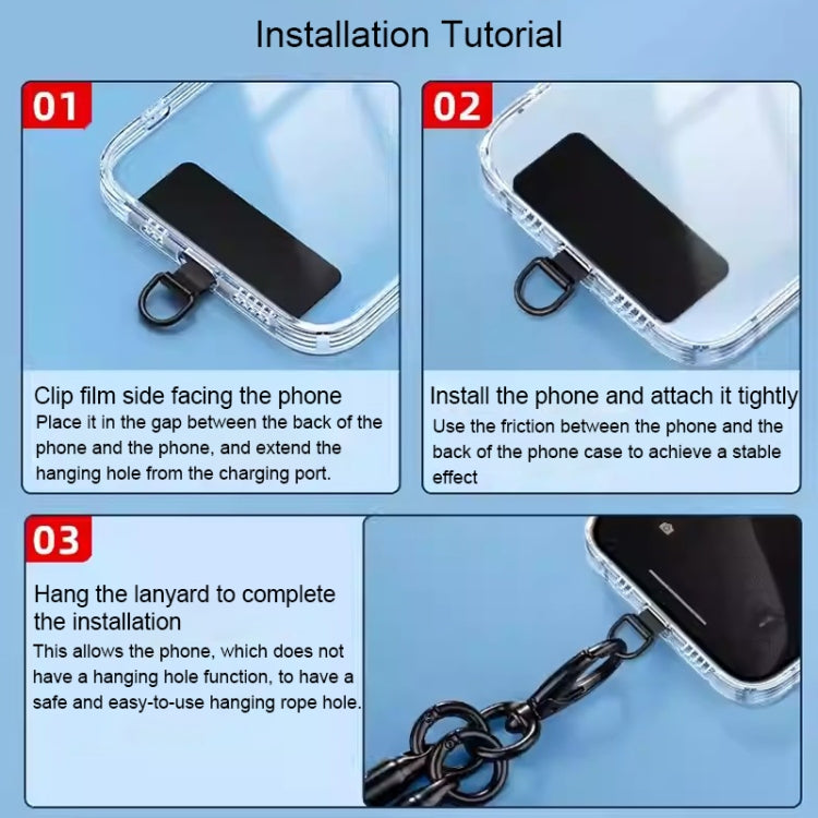Rectangle Metal Mobile Phone Lanyard Fixing Gasket(Rose Gold)