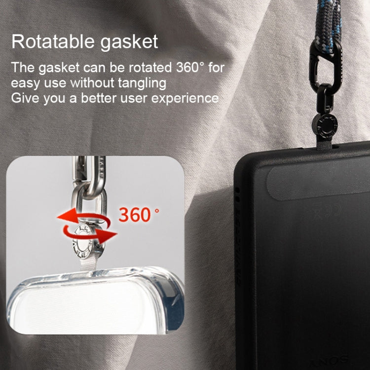 360 Degree Rotation Mobile Phone Lanyard Fixing Gasket(Black)