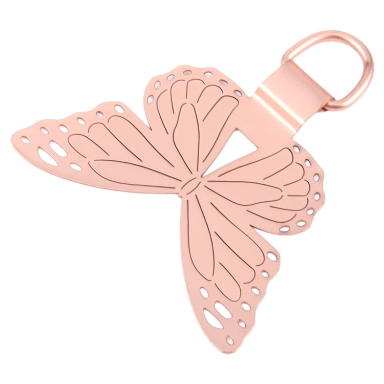 Butterfly Metal Mobile Phone Lanyard Fixing Gasket(Rose Gold)