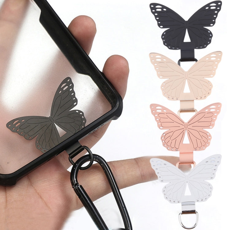 Butterfly Metal Mobile Phone Lanyard Fixing Gasket(Silver)