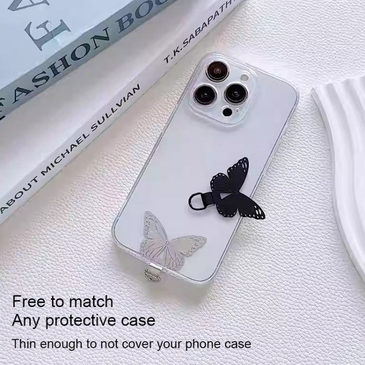 Butterfly Metal Mobile Phone Lanyard Fixing Gasket(Silver)