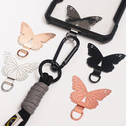 Butterfly Metal Mobile Phone Lanyard Fixing Gasket(Rose Gold)