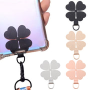 Four-leaf Metal Mobile Phone Lanyard Fixing Gasket(Silver)