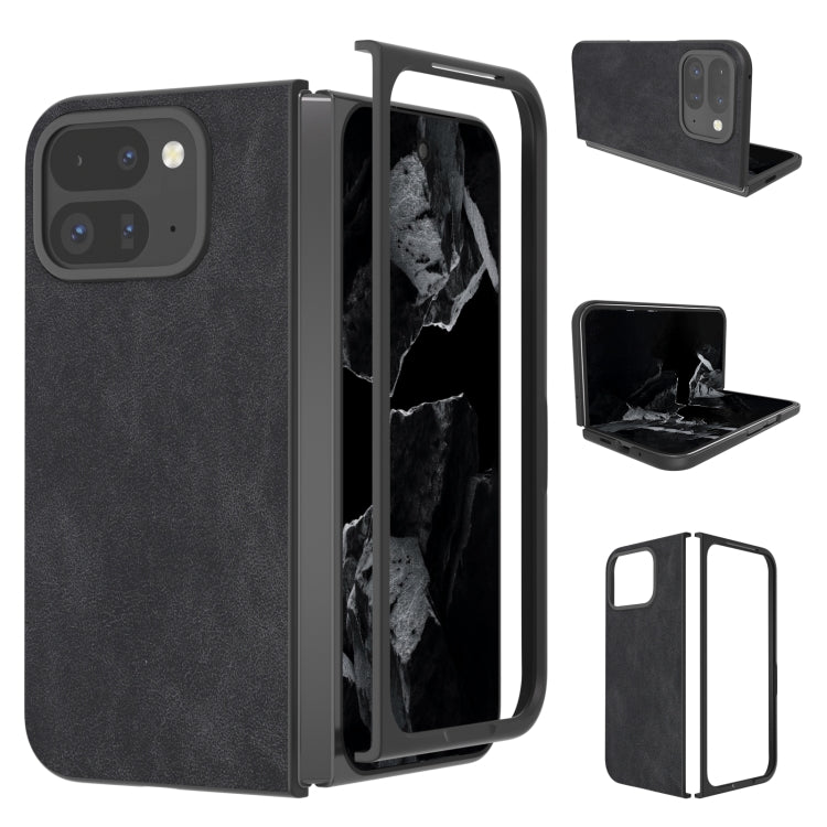 For Google Pixel 9 Pro Fold Black Frame PU Leather Full Coverage Phone Case(Black) - Google Cases by PMC TechLife | Online Shopping South Africa | PMC TechLife | Buy Now Pay Later Mobicred