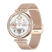 NX17 Pro 1.19 inch AMOLED Screen Steel Strap Smart Watch, Support Wellness Tracking / Bluetooth Call(Gold)