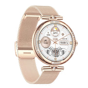 NX17 Pro 1.19 inch AMOLED Screen Steel Strap Smart Watch, Support Wellness Tracking / Bluetooth Call(Gold)