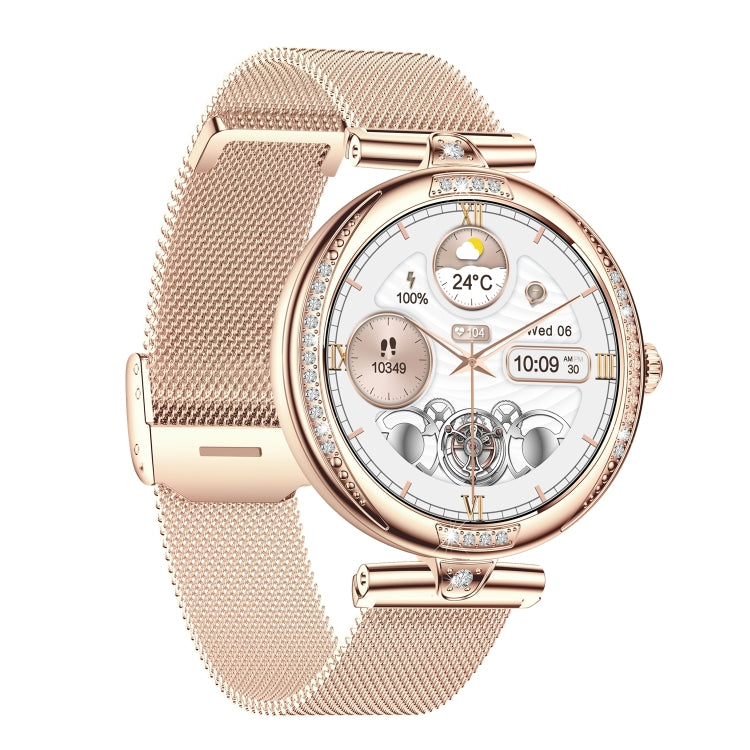NX17 Pro 1.19 inch AMOLED Screen Steel Strap Smart Watch, Support Wellness Tracking / Bluetooth Call(Gold)