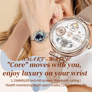 NX17 Pro 1.19 inch AMOLED Screen Steel Strap Smart Watch, Support Wellness Tracking / Bluetooth Call(Gold)