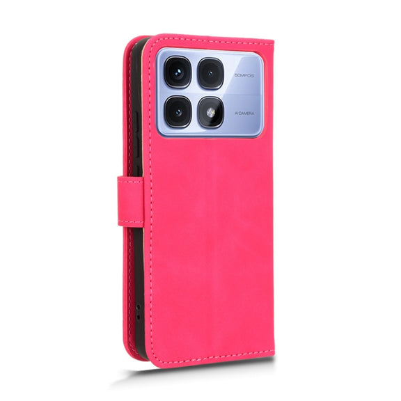 For Redmi K70 Ultra Skin Feel Magnetic Flip Leather Phone Case(Rose Red)