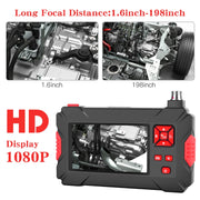 P30 8mm 1080P IP68 Water-resistant 4.3 inch Screen Dual Camera Digital Endoscope, Length:10m Hard Cable(Black)