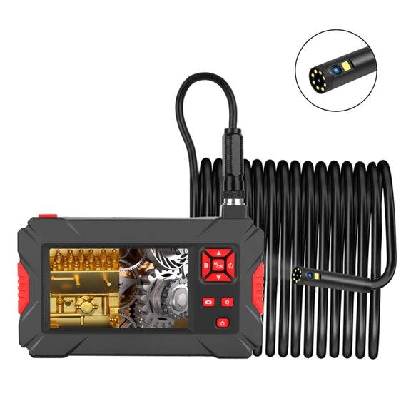 P30 8mm 1080P IP68 Water-resistant 4.3 inch Screen Dual Camera Digital Endoscope, Length:10m Hard Cable(Black)