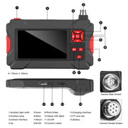 P30 8mm 1080P IP68 Water-resistant 4.3 inch Screen Dual Camera Digital Endoscope, Length:10m Hard Cable(Black)