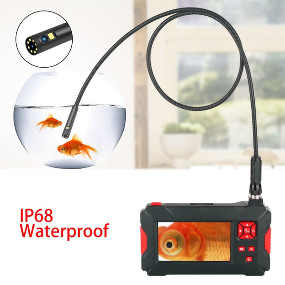 P30 8mm 1080P IP68 Water-resistant 4.3 inch Screen Dual Camera Digital Endoscope, Length:5m Snake Tube(Black)
