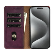 For iPhone 16 Pro Max N.BEKUS CSJ-P1 Solid Color Leather Phone Case(Wine Red)