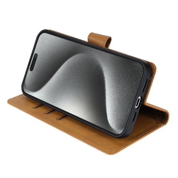 For iPhone 16 Pro Max N.BEKUS CSJ-P1 Solid Color Leather Phone Case(Brown)