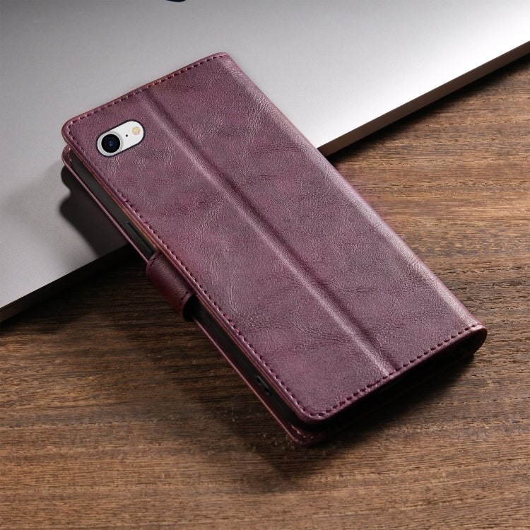 For iPhone 16e N.BEKUS CSJ-P1 Solid Color Leather Phone Case(Wine Red) - iPhone 16e Cases by N.BEKUS | Online Shopping South Africa | PMC TechLife | Buy Now Pay Later Mobicred