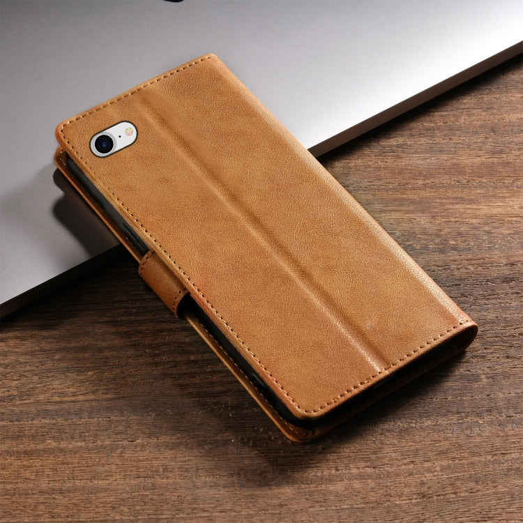 For iPhone 16e N.BEKUS CSJ-P1 Solid Color Leather Phone Case(Brown) - iPhone 16e Cases by N.BEKUS | Online Shopping South Africa | PMC TechLife | Buy Now Pay Later Mobicred