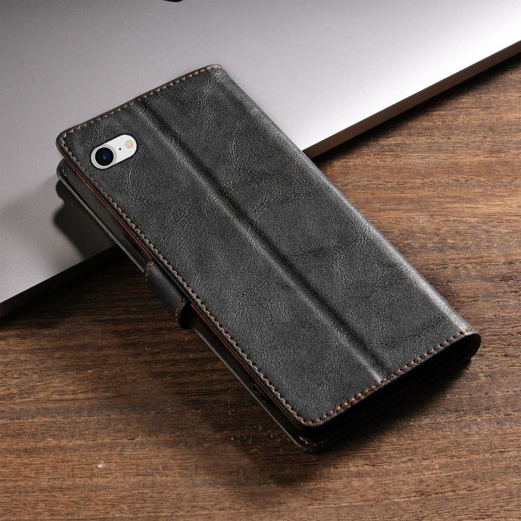 For iPhone 16e N.BEKUS CSJ-P1 Solid Color Leather Phone Case(Black) - iPhone 16e Cases by N.BEKUS | Online Shopping South Africa | PMC TechLife | Buy Now Pay Later Mobicred