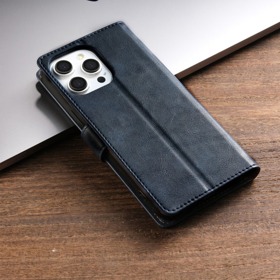 For iPhone 15 Pro Max N.BEKUS CSJ-P1 Solid Color Leather Phone Case(Blue)