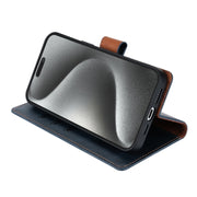 For iPhone 15 Pro Max N.BEKUS CSJ-P1 Solid Color Leather Phone Case(Blue)