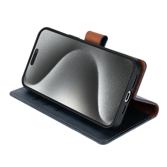 For iPhone 15 Pro Max N.BEKUS CSJ-P1 Solid Color Leather Phone Case(Blue)