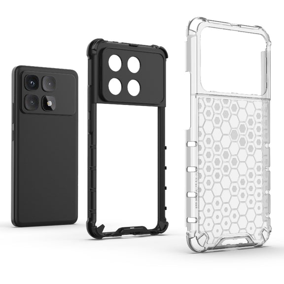 For Redmi K70 Ultra 5G Global Honeycomb Shockproof Phone Case(White)