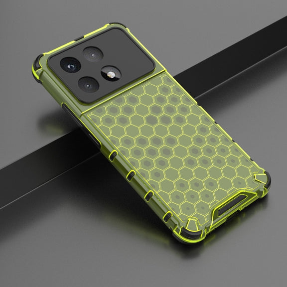 For Redmi K70 Ultra 5G Global Honeycomb Shockproof Phone Case(Green)