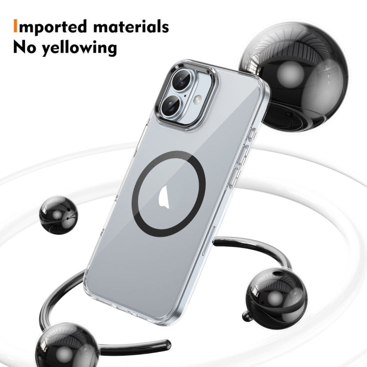 For iPhone 16 Ice Feel HD Transparent MagSafe PC Full Coverage Phone Case(Black) - iPhone 16 Cases by PMC TechLife | Online Shopping South Africa | PMC TechLife | Buy Now Pay Later Mobicred