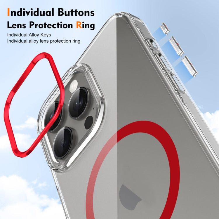 For iPhone 16 Pro Ice Feel HD Transparent MagSafe PC Full Coverage Phone Case(Red) - iPhone 16 Pro Cases by PMC TechLife | Online Shopping South Africa | PMC TechLife | Buy Now Pay Later Mobicred