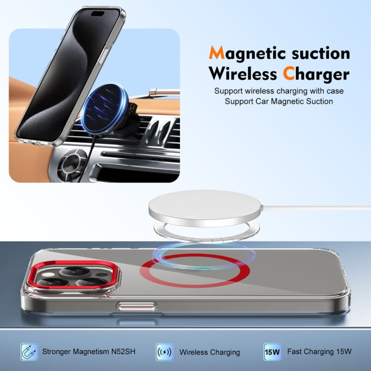 For iPhone 16 Pro Ice Feel HD Transparent MagSafe PC Full Coverage Phone Case(Red) - iPhone 16 Pro Cases by PMC TechLife | Online Shopping South Africa | PMC TechLife | Buy Now Pay Later Mobicred