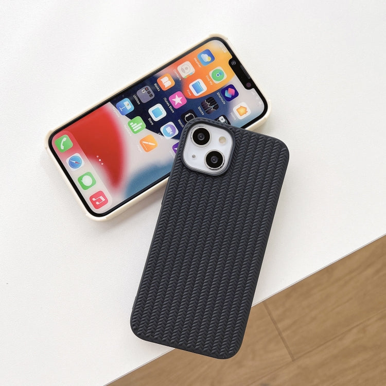 For iPhone 16 Plus Weave Texture TPU Phone Case(Black)