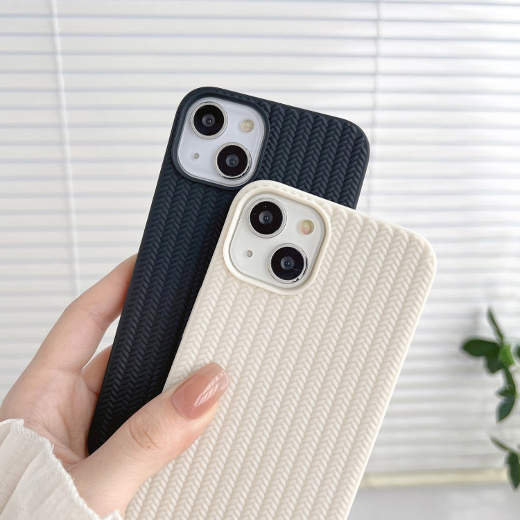 For iPhone 16 Weave Texture TPU Phone Case(Black)