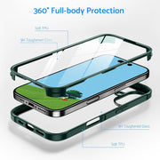 For iPhone 16 Double-sided Plastic Glass Phone Protective Case(Black)
