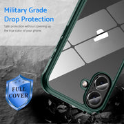 For iPhone 16 Pro Double-sided Plastic Glass Phone Protective Case(Dark Green)