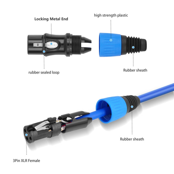 JC1015 XLR 3pin Male to Female Audio Cable, Length:10m(Purple)