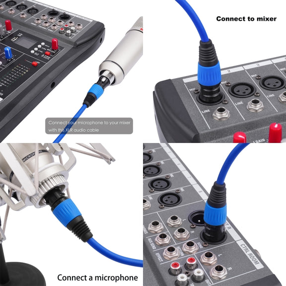JC1015 XLR 3pin Male to Female Audio Cable, Length:10m(Purple)