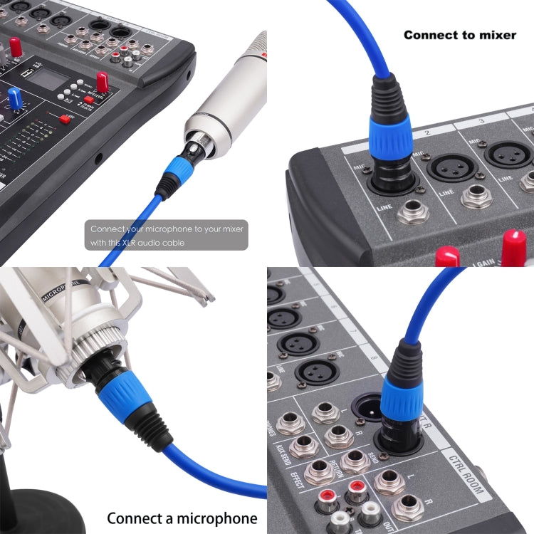 5 Color / Set JC1015 XLR 3pin Male to Female Audio Cable, Length:1.8m