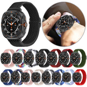 For Samsung Galaxy Watch Ultra 47mm Slide Buckle Nylon Braided Watch Band(Official Rainbow)