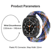 For Samsung Galaxy Watch Ultra 47mm Slide Buckle Nylon Braided Watch Band(Colorful Blue)