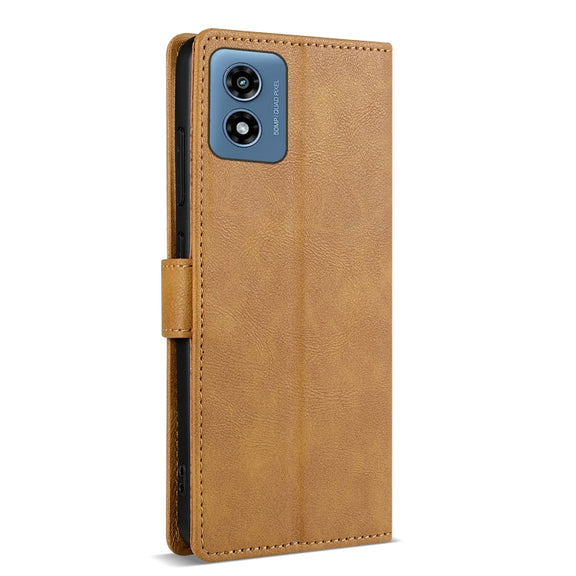 For Motorola Moto G Play 2024 N.BEKUS CSJ-P1 Solid Color Leather Phone Case(Brown)