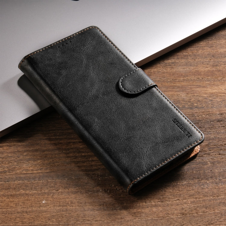 For Motorola Moto G Play 2024 N.BEKUS CSJ-P1 Solid Color Leather Phone Case(Black)