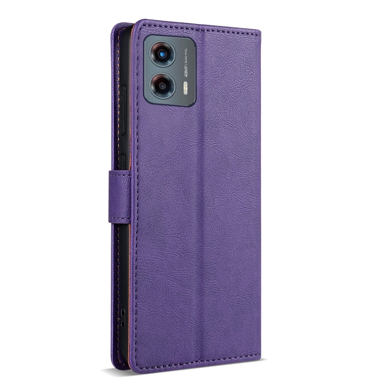 For Motorola Moto G Stylus 2024 N.BEKUS CSJ-P1 Solid Color Leather Phone Case(Purple)
