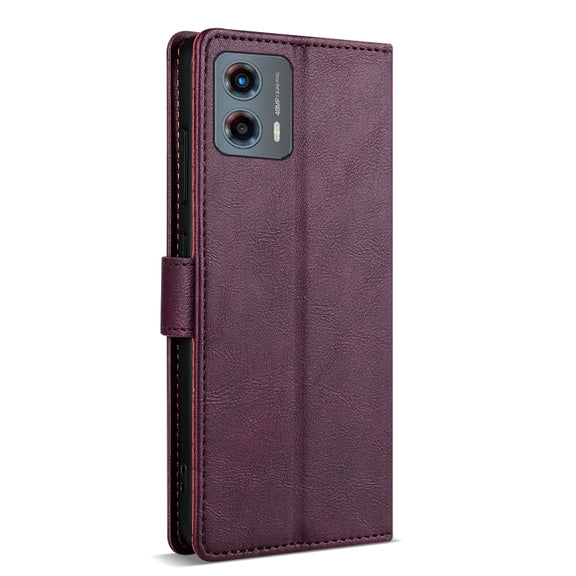 For Motorola Moto G 5G 2024 N.BEKUS CSJ-P1 Solid Color Leather Phone Case(Wine Red)