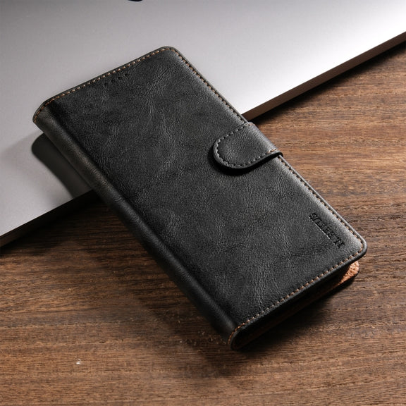 For Motorola Moto G 5G 2024 N.BEKUS CSJ-P1 Solid Color Leather Phone Case(Black)