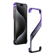 For iPhone 15 Pro S-shaped Stand Frameless Metal Phone Case(Black Purple) - iPhone 15 Pro Cases by PMC TechLife | Online Shopping South Africa | PMC TechLife | Buy Now Pay Later Mobicred