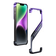 For iPhone 14 S-shaped Stand Frameless Metal Phone Case(Black Purple) - iPhone 14 Cases by PMC TechLife | Online Shopping South Africa | PMC TechLife | Buy Now Pay Later Mobicred